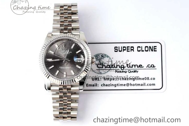 MiroTime 0314 Trendsetting DateJust 41 126334 ZF 1:1 Best Edition 904L Steel Gray Dial Stick Marker on Jubilee Bracelet A 2372